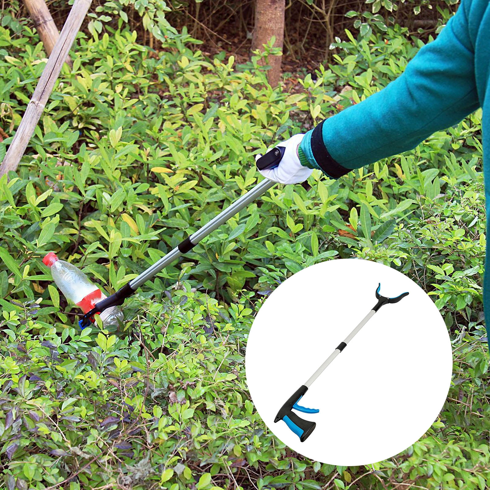 XWQ Outdoor Metal Collapsible Litter Grabber Garbage Grabber with