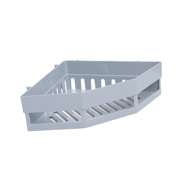 Organizador de esquina de ducha triangular, organizador de baño, resistente al óxido, sin perforaciones, para ducha Gris
