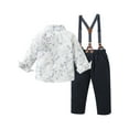 thumbnail image 2 of CARETOO Baby Boy Clothes Suit Toddler Summer Formal Shirt Bowtie Suspender Gentleman Wedding Outfit, 2 of 13