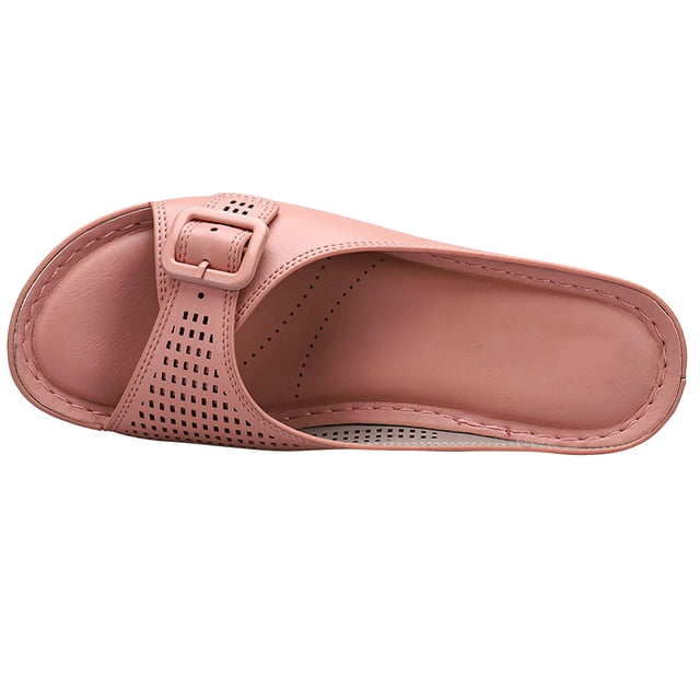Sandalias y pantuflas de boca de pez de una palabra de verano Cuñas de suela gruesa Casual Wmkox8yii hj789