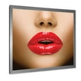 thumbnail image 2 of Designart 'Sexy Woman Lips Beautiful Make-Up Close-Up Kiss' Modern Framed Art Print, 2 of 4