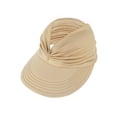 thumbnail image 2 of Zando Womens Sun Visor Hats Wide Brim Beach Hats for Women UV Protection Foldable Sun Hat with Ponytail Beige, 2 of 6