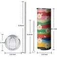 thumbnail image 5 of 20oz Pioneer Flower Floral Print Pattern Skinny Tumblers Stainless Steel Tumbler with Lid and Straw,Vacuum Insulated Double Wall Travel Tumbler Cups with Cleaning Brush for Coffee,Tea, 5 of 6