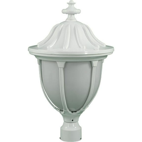 Dabmar Lighting GM552-W Powder Coated Cast Aluminum Post Top Light Fixture, White - 21.38 x 12.50 x 12.50 in.