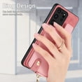 thumbnail image 3 of Nalacover Case for Samsung Galaxy S20 Ultra Wallet Case with Card Holder & Zipper Pocket, 360° Rotation Ring Kickstand Premium PU Leather Cover, Shockproof Magnetic Button Flip Stand Phone Case,Pink, 3 of 9