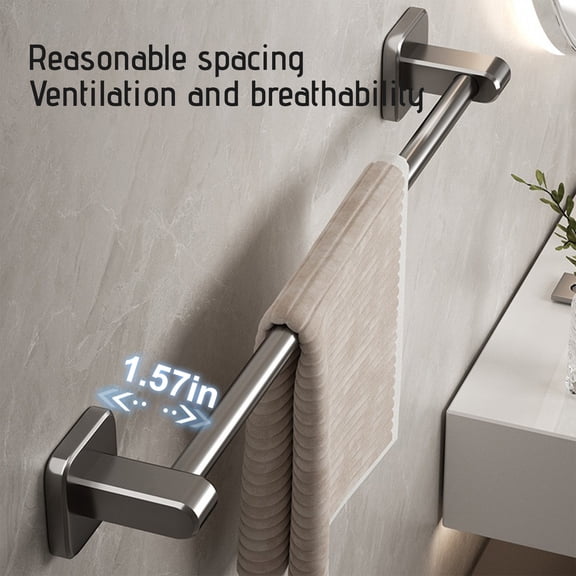 Upgraded Bathroom Towel Bar 19.69 Inch Towel Racks For Bathroom Wall Mounted Heavy Duty Bath Hand Towel Organizer Decor Towel Rod Gray Bar D