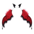 thumbnail image 4 of HXWCHs Halloween Gothic Bat Ear Womens Hair Headband, Headdress Accessory for Halloween Cosplay Holiday Party Matching Size: One Size Red, 4 of 4