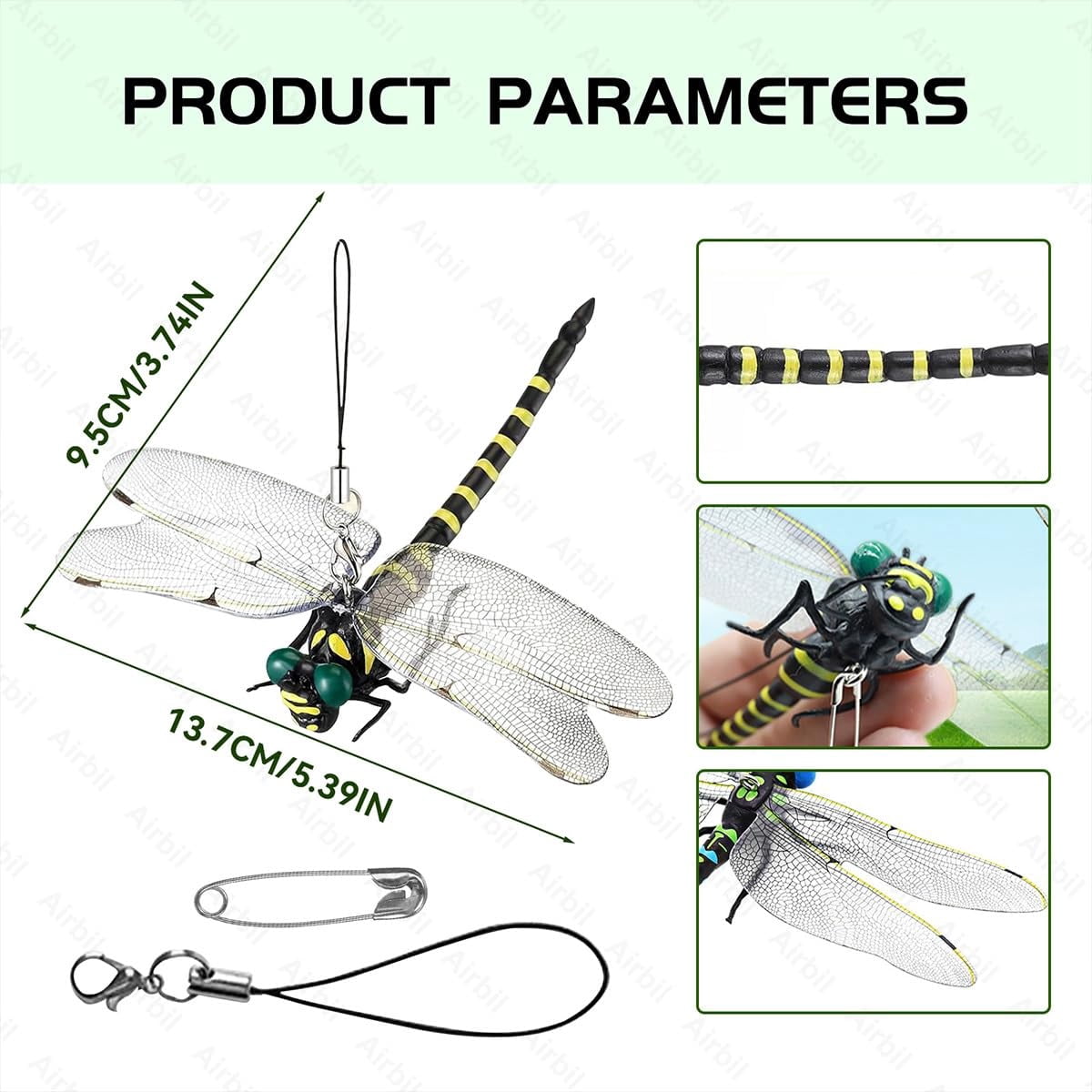 Dragonfly Insect Clip Shaped Bug Repellent Clips Realistic 3D Fake Artificial Flying Insect Hat for Outdoor Decor Garden Camping Yard Fly Repelling Decorative Companion