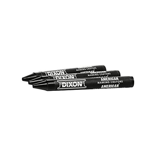 Dixon Industrial Round American Marking Crayons, LongLasting, Black