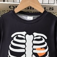 thumbnail image 4 of FAOWME Kids Boys Halloween Outfits Long Sleeve Skeleton Print Top And Elastic Waist Pants Comfortable Set For Party Dress Up,Black,18-24 Months, 4 of 9