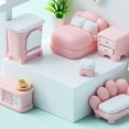 thumbnail image 3 of 11pcs Mini Pink Furniture, Dollhouse Decoration Accessories, Miniature Living Room Decor Items, 3 of 9