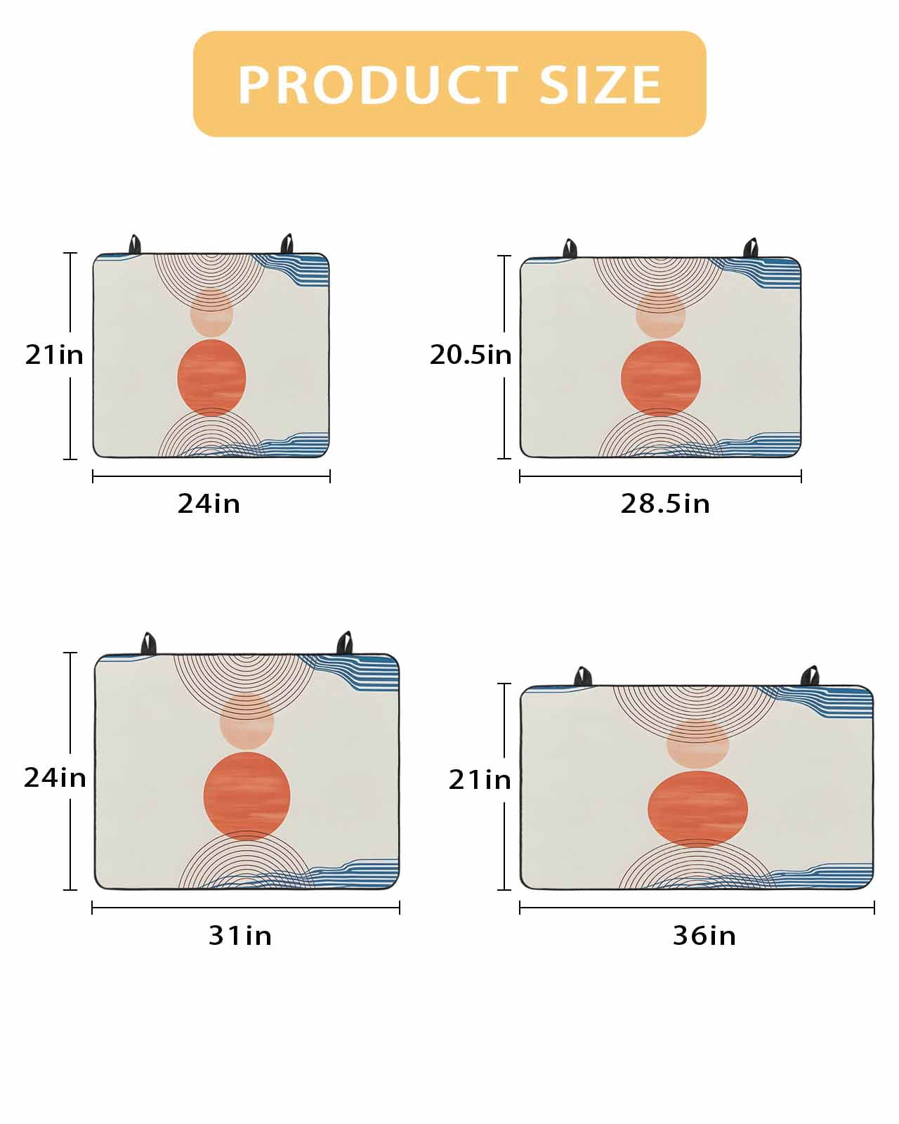 Large Induction Cooktop Protector Mat Boho Geometric Stove Top Covers for Electric Stove, Modern Abstract Art Striped Circle Decorative Stove Burner Cover Mats, Glass Top Stove Cover