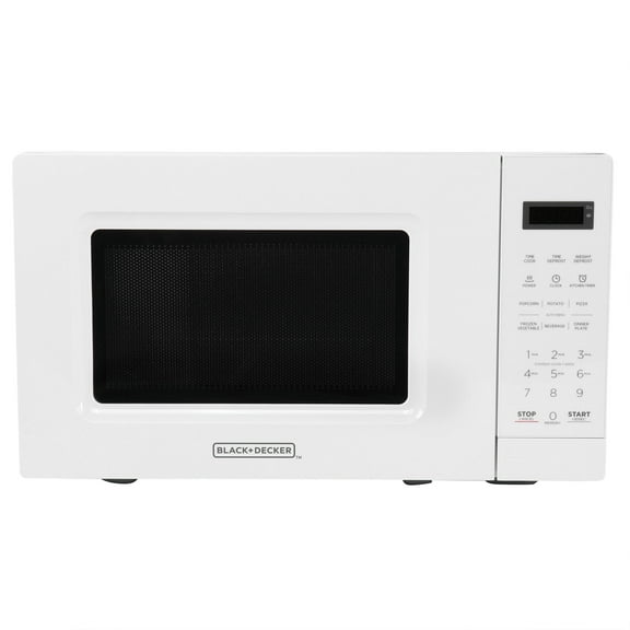BLACK DECKER 0.7 cu ft Countertop Microwave Oven in White