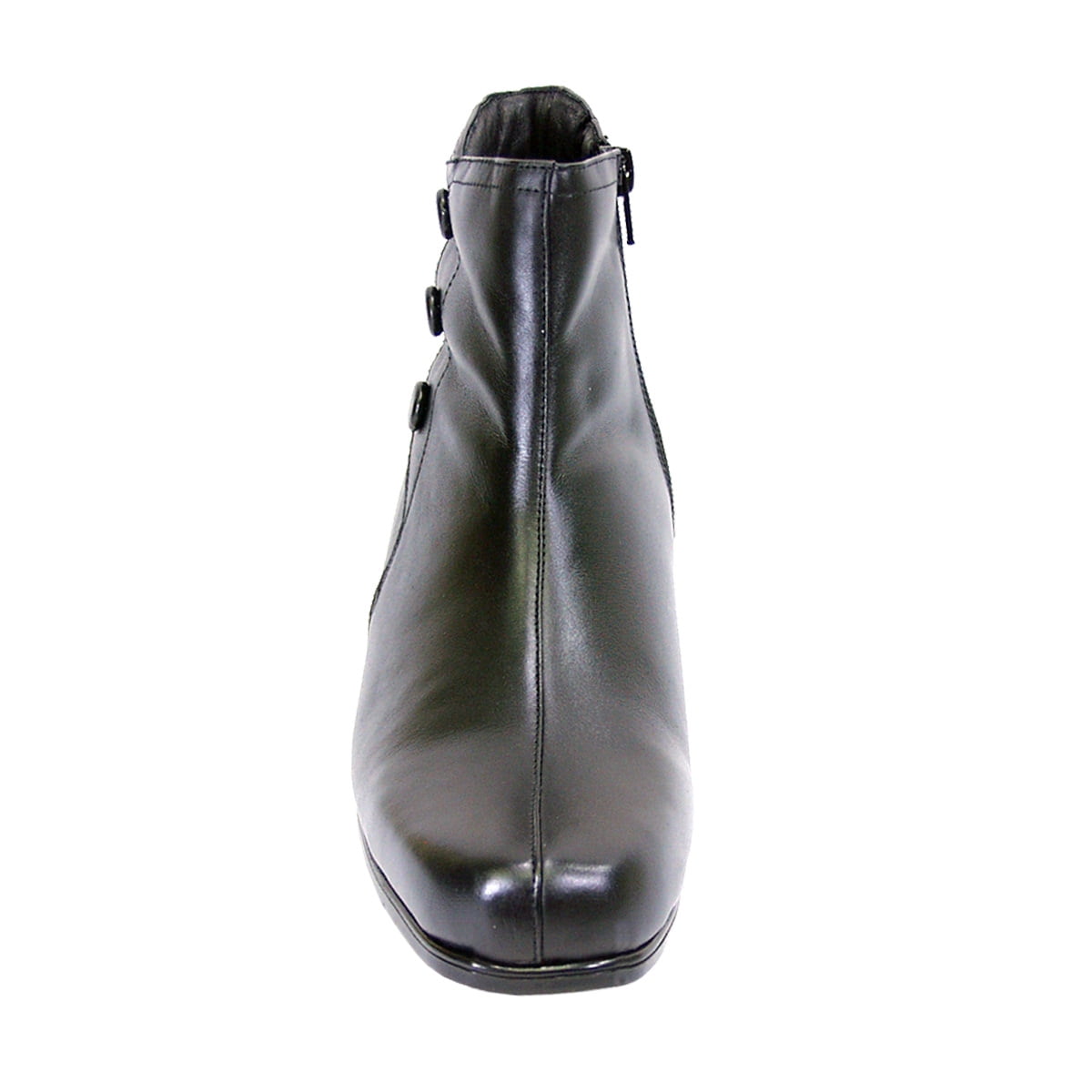 PEERAGE Demi Women Extra Wide Width Leather Bootie BLACK 7