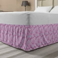 thumbnail image 1 of Dandelion Bed Skirt, Abstract Pattern of Funny Botanical Motif in Colors, Elastic Bedskirt Dust Ruffle Wrap Around for Bedding Decor, 4 Sizes, Fuchsia Violet and White, by Ambesonne, 1 of 2