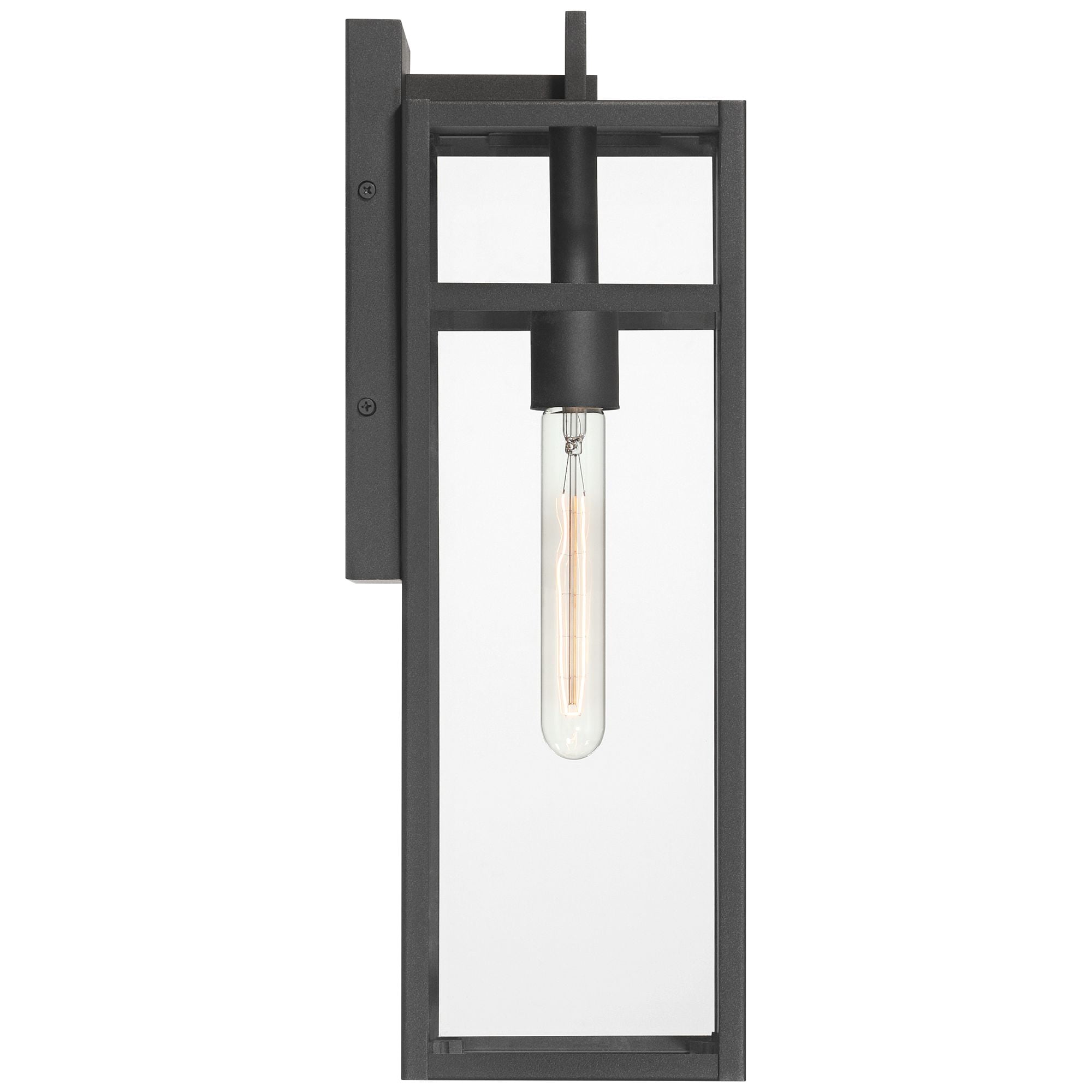 John Timberland San Lucas 18 3/4" High Modern Outdoor Wall Light Fixture Mount Porch House Set of 2 Sand Black Metal Glass Shade