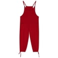 thumbnail image 4 of Tfken Girls Overalls Summer Sleeveless Comfy Casual Jumpsuit With Pockets Soft Daily Wear Children Trendy Clothes Size 9-10 Years Red, 4 of 8