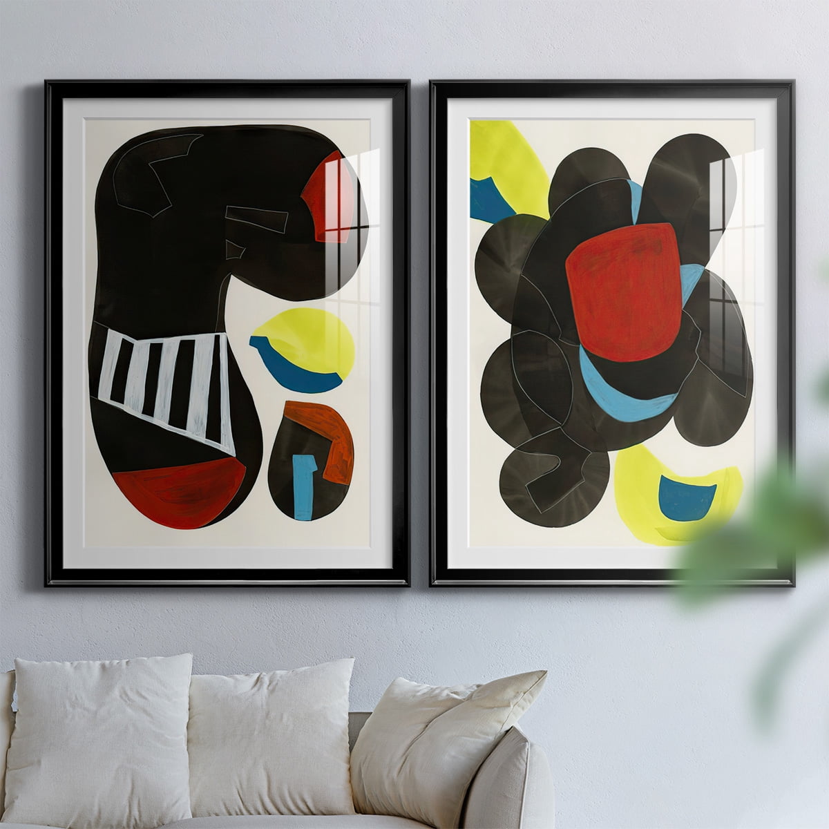 Wexford Home Barcelona I Premium Framed Print, 30.5" x 42.5" - Ready to Hang, Black (Set of 2)