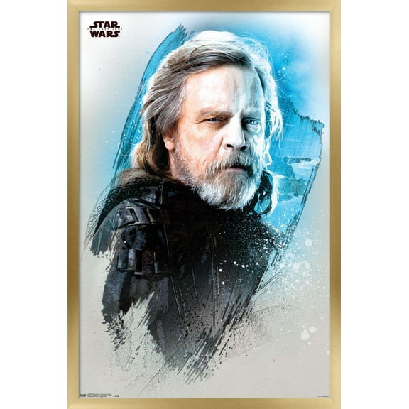 Star Wars: The Last Jedi - Luke Wall Poster, 22.375" x 34", Framed