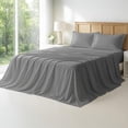 thumbnail image 3 of Beddora Double Size Bed Sheet Set in Grey – 4 Piece Microfiber Sheets, Ultra-Soft, Deep Pocket, Wrinkle-Resistant, Easy Care, Adult, 3 of 4