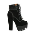 thumbnail image 2 of New Women Wild Diva Vive-11 Nubuck Lace Up Lug Sole Platform Block Heel Bootie, 2 of 6