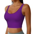 thumbnail image 2 of Fotbe Purple Pattern Womens' Sports Bra Longline Wirefree Padded with Medium Support Sports Moisture-Wicking Workou Vest,Tank Top-X-Large, 2 of 7
