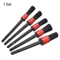 thumbnail image 4 of Unique Bargains Detailing Brush Set, Nylon Cleaning Tool Black Red Handle 5 Sizes 5in 1Set, 4 of 6