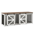 thumbnail image 2 of Blotout 95" Large Farmhouse Dog Crate TV Stand, Wooden Dog Crate Furniture with with Divider Panel/Sliding Metal Mesh Barn Door, XL-XXL Heavty Duty Dog Crates Furniture for 2 Large Dogs, 2 of 7