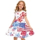 thumbnail image 1 of Odeerbi Niñas Día de La Independencia Vestido de Línea A Verano Patriótico Cuello Redondo Manga Corta Vestido Casual, 1 of 9