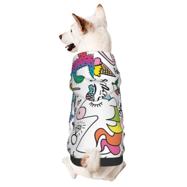 Balery Fun Animal with Unicorn Sudadera con Capucha para Perros Pequeños – Ropa para Mascotas, Disfraz para Perros y Gatos, Ideal para Fiestas y Cosplay-Large