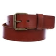thumbnail image 4 of 1 3/4" Snap on Classic Vintage Cowhide Thick Leather Casual Jean Belt, 4 of 5