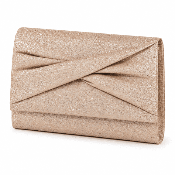 ELORIAH 2026 New Rose Gold Clutch Purses for Women,Evening Handbags with Detachable Chain for Wedding Party,Women’S Small Sequin Champagne Clutch for Wedding,Party,Prom,Cocktail,Formal Events