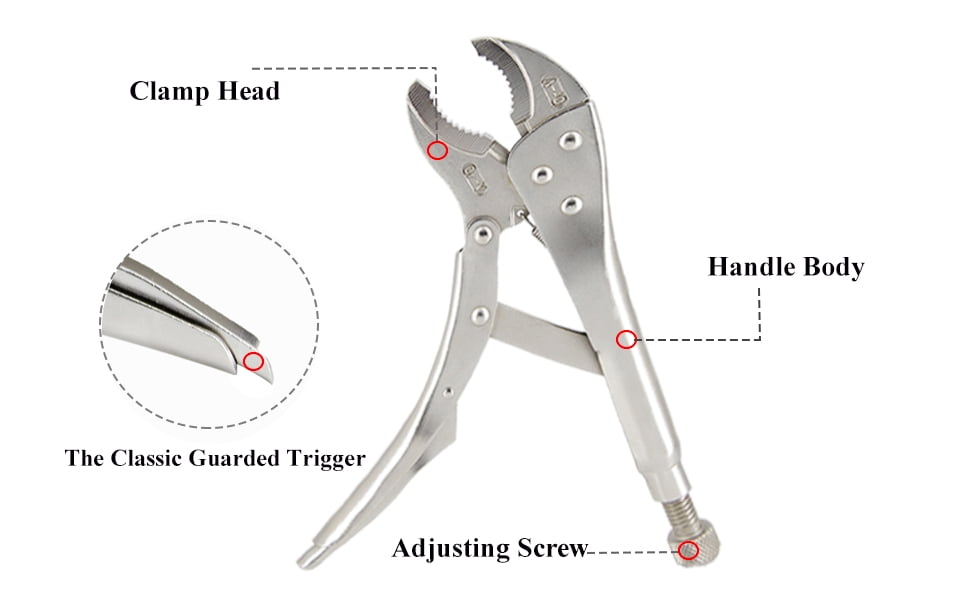 "12-Inch Heavy Duty Locking Pliers, Curved Jaw Vise Grip with Chrome Vanadium Steel - Welding Clamp for Metalworking & Fabrication"