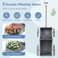 thumbnail image 3 of DORTALA Wood Wagon Planter, Outdoor Garden Flower Planter Cart with Wheels, Small Decorative Wood Raised Bed  Pot Box Stand for Backyard, Patio, Balcony, Grey, 3 of 7