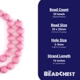 thumbnail image 4 of The Bead Chest Natural 20mm Wooden Beads in Pink - Neon for Jewelry Making – Round Loose Wood Spacer Beads I Approximately 20 Beads, 4 of 4