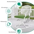 thumbnail image 7 of VIVIJASON Patio Swivel Dining Chairs Set of 2, All Weather Cast Aluminum Outdoor Dining Rocker Chairs, Patio Furniture Chair Set with Cushion for Balcony, Lawn, Garden, Backyard, White/Green Cushion, 7 of 7
