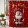 thumbnail image 3 of Shower Curtain 54"W x 78"L Merry Christmas Cowboy Santa Claus Snowflake Red Fabric Shower Curtains Set with Hooks Water Repellent Bathroom Curtains Machine Washable Bathroom Accessories, 3 of 9