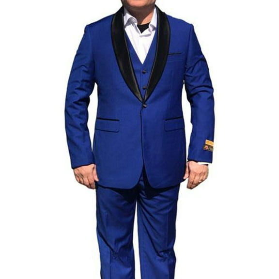 Alberto Nardoni Mens Vested 1 Button Shawl Tuxedo In Royal Blue