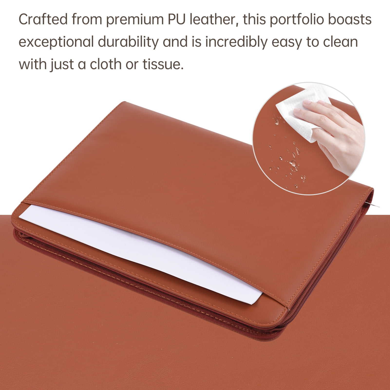 Skittz PU Leather Zippered Padfolio Organizer - iPad Tablet Portfolio