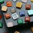 thumbnail image 7 of 10mm Natural Mixed Gemstone Square Cabochon Crystal CAB Flatback Chakra Beads, 7 of 7