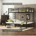 thumbnail image 4 of Bellemave Metal Bunk Bed Twin XL over Queen Bunk Bed for Adults, Teens, Heavy Duty Queen Bunk Bed Frame with Ladder and Full-Length Guardrails, No Box Spring Needed, Black, 4 of 10