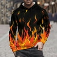 thumbnail image 6 of JGGSPWM Fall Winter Men and Women Hooded Sweater Flame Printing Pullover Blouse Lightweight Hoodies Sweatshirt with Pocket Orange XL, 6 of 9