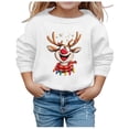 thumbnail image 1 of MIASHUI Chandails à Capuchon et Chandails pour Filles Automne Hiver Imprimé de Noël Col Rond Manches Longues Chandail Décontracté Sans Capuche pour Filles, 1 of 4
