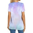 thumbnail image 5 of Bixock Women's Casual Short Sleeve T-Shirts,Gradient Color Short Sleeve Tops,Button Gradient Shirt Soft Comfortable Daily Leisure Fashion Wear Tops, 5 of 5