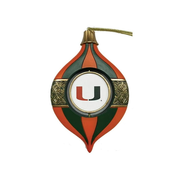 Miami Hurricanes Two-Piece 5.5" Spinning Bulb Ornament Set