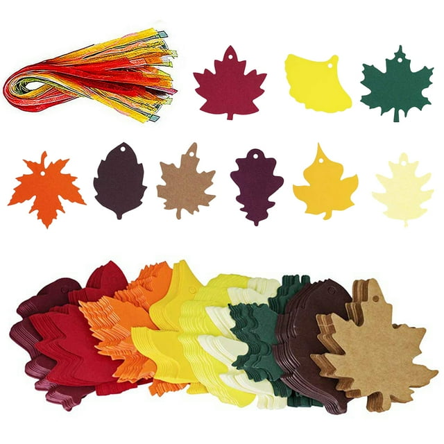 Bangcool 180PCS Hanging Tag Fashion Maple Leaf Gift Tag Paper Tag for Thanksgiving Day