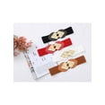 thumbnail image 6 of INSPIRE CHIC Women's Golden Leaf Stretchy Belts, Fashion Vintage Elegant Elastic Waistband for Dress Coat 26.4x2.4" White, 6 of 6