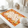 thumbnail image 5 of Thanksgiving Pumpkin Placemats Set of 4 Fall Deciduous Retro Beige Texture Heat Insulated Linen Place Mats, Washable Stain-Proof Table Mats for Dining Tables Holiday Decor 13x19inch, 5 of 9