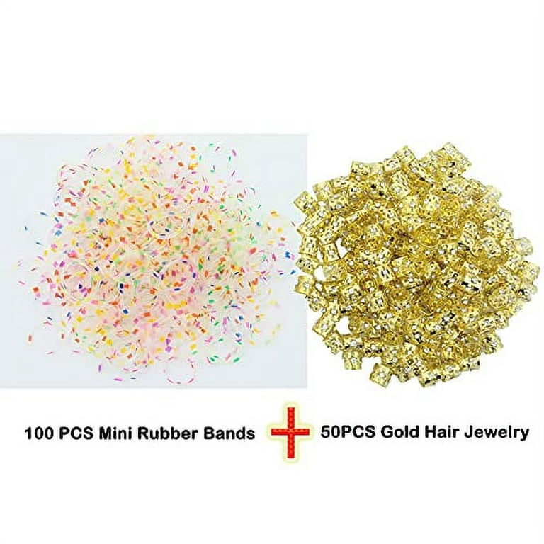 100pcs Golden Iron Hollowed Out Rice Hair Rings Hair Braid Dreadlock Beads  Adjustable Cuffs Clips Micro Ring DIY Accessories