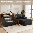 thumbnail image 6 of Erinnyees Boneless Cloud Couch Sectional with Chaise for Small Spaces, L Shaped Sofa Right Facing, Plush Corduroy Fabric, 5 Throw Pillows Included, No Assembly Required, Gray, 6 of 9